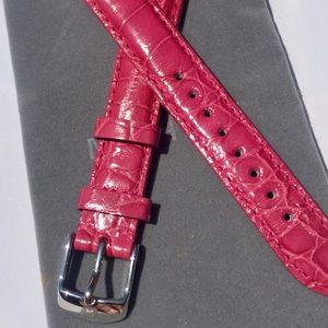 New  Michele 16mm leather watch strap alligator